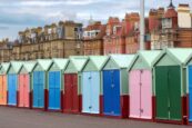 Hove beach huts in different colours