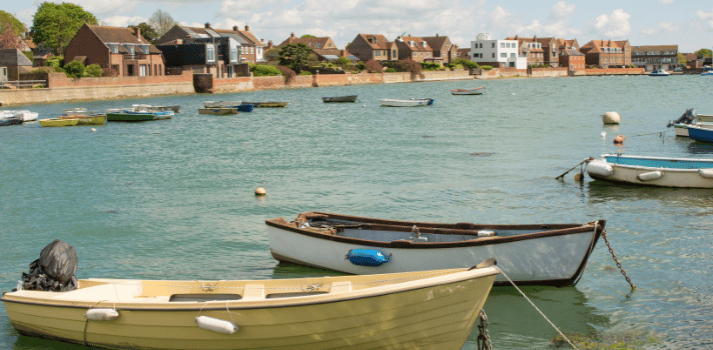 Fishing boats and the harbour in Emsworth

